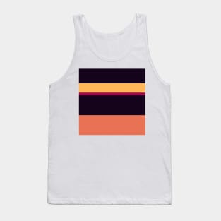 A unique unity of Almost Black, Jazzberry Jam, Faded Red, Dark Peach and Butterscotch stripes. Tank Top